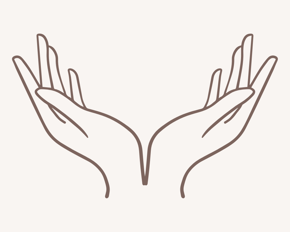 Offene Hände als Symbol für das Üben des Kartenlegens