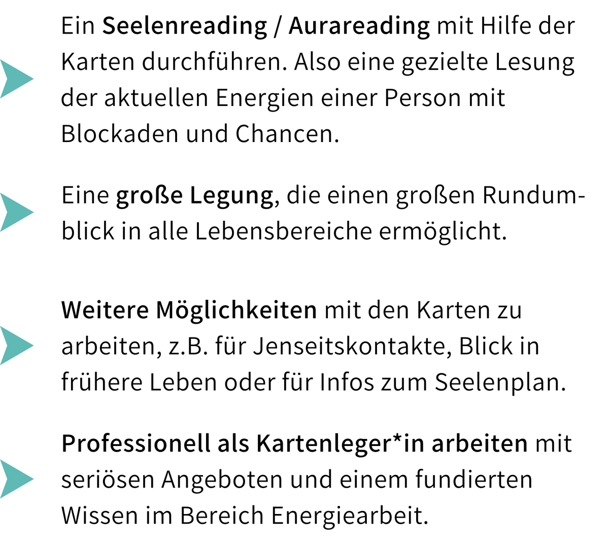 Inhalte der Kartenlege Ausbildung: Seelenreadings, große Legungen und professionell als Kartenlegerin arbeiten