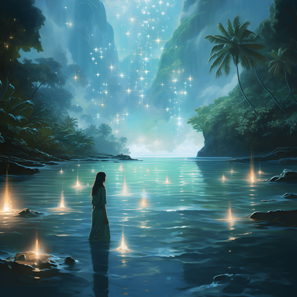 Mediales Kartenlegen – Intuition schulen am mystischen Wasser mit Lichtern
