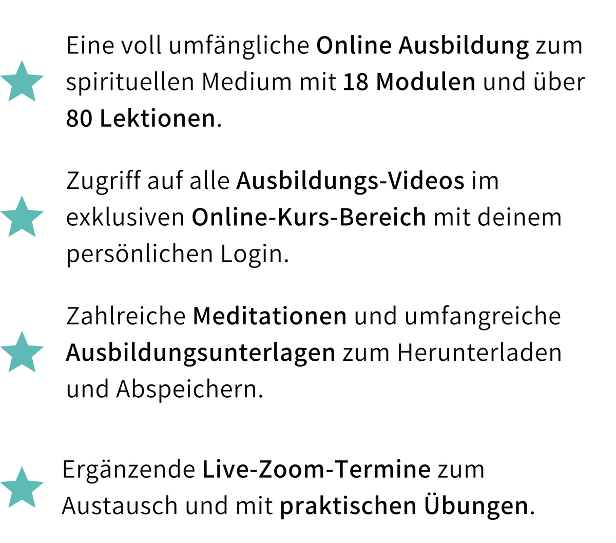 Online Medium Ausbildung mit 18 Modulen, über 80 Lektionen, Meditationen, Ausbildungsunterlagen und Live Zoom Terminen