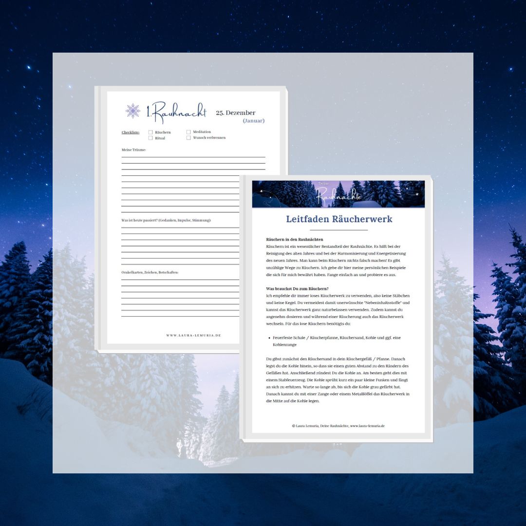PDF-Workbook mit Ritualen und Räucherguide für die Rauhnächte